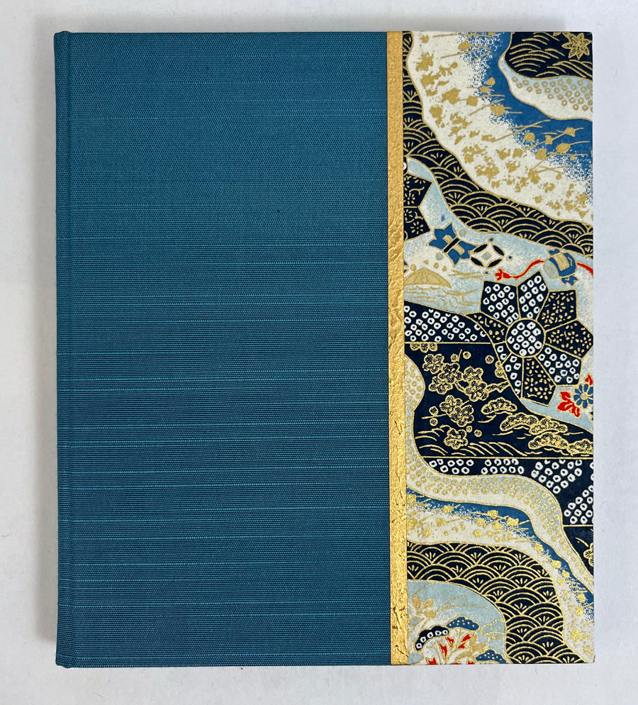 Journal/Sketchbook: Teal Asahi Bookcloth/ Blue and Gold Chiyogami