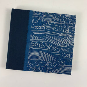 Journal/Sketchbook:  Navy Asahi Bookcloth/ Silver wave