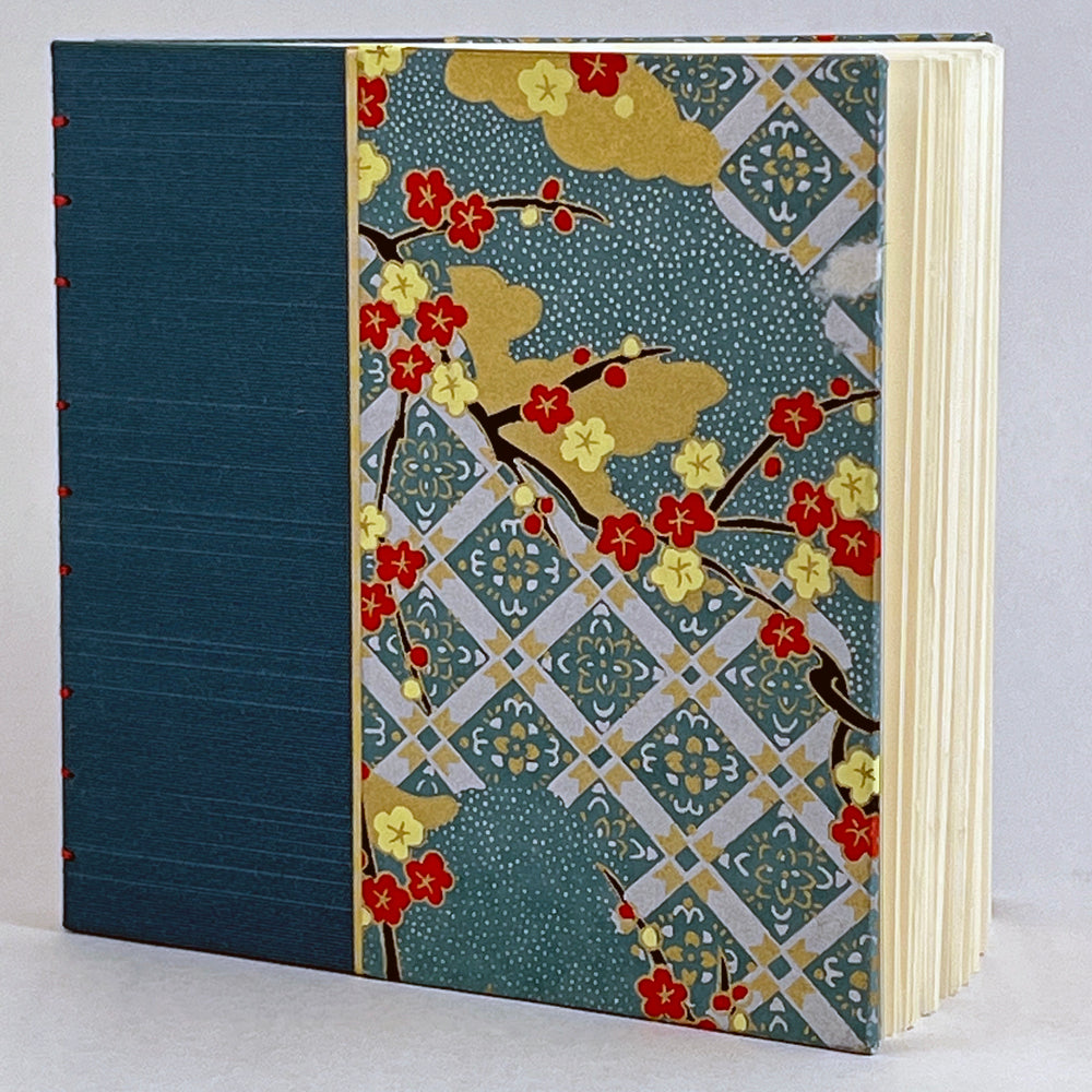 Journal/Sketchbook:  Teal Asahi Bookcloth/ Teal Chiyogami