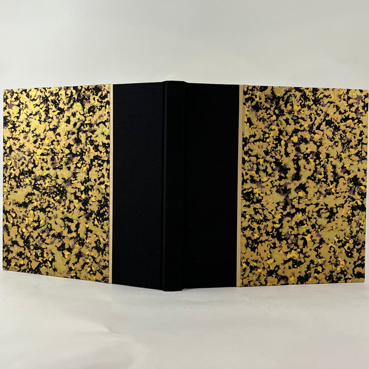 Journal/Sketchbook: Black Asahi Bookcloth/ Gold mottled Chiyogami