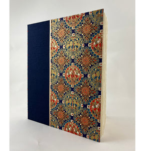 Journal/Sketchbook: Navy Asahi Bookcloth/ Red, Blue, Gold Chiyogami