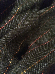 Lap Blanket (Charcoal Gray/Black, with multicoloured pin-stripes)