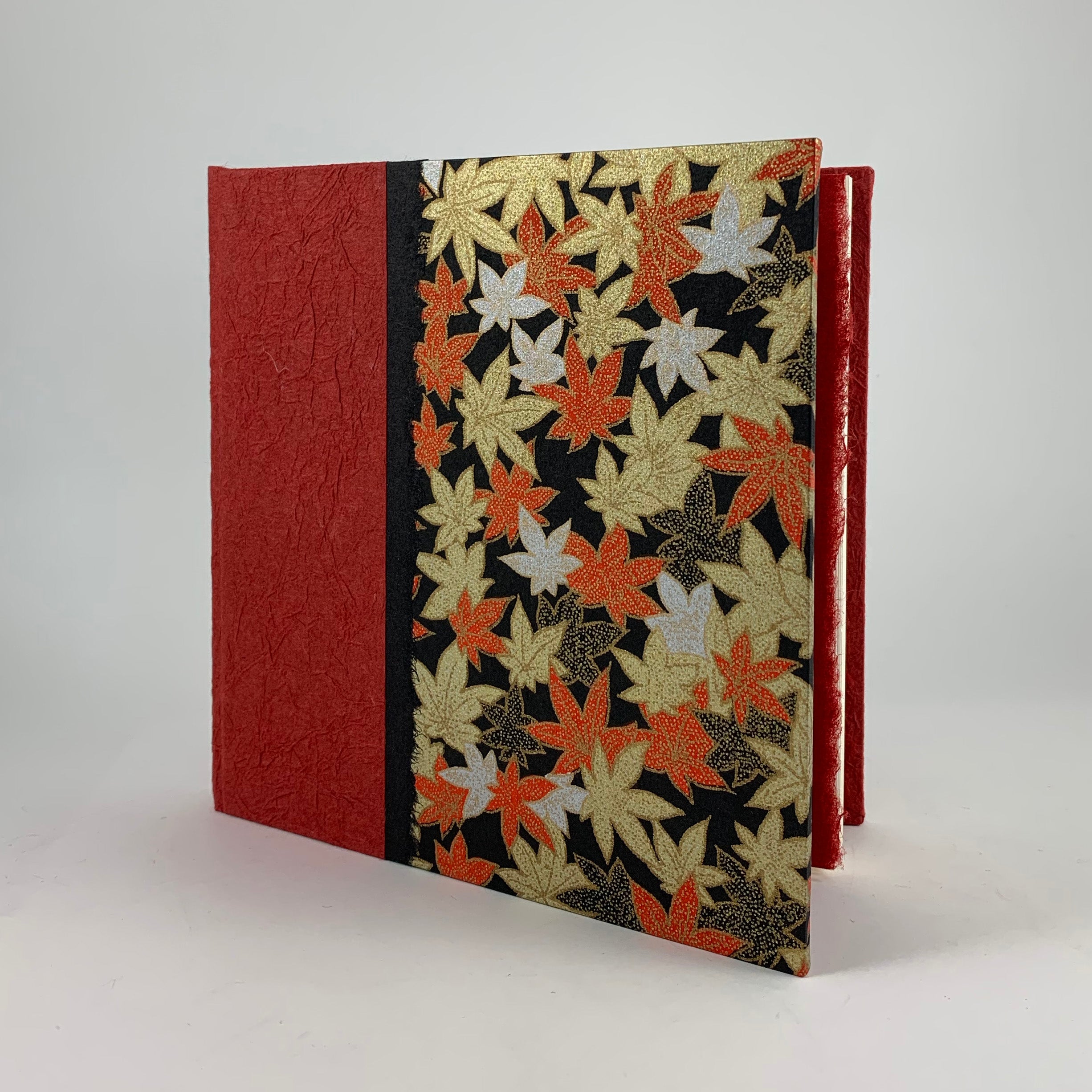 Journal/Sketchbook (Red Momi/Gold-Red Leaf Chiyogami) 5.75" x 5.75"