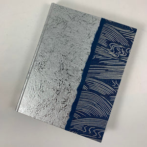 Journal/Sketchbook (Silver Momi/Indigo-Silver Wave Chiyogami) 6.75" x 4.5"