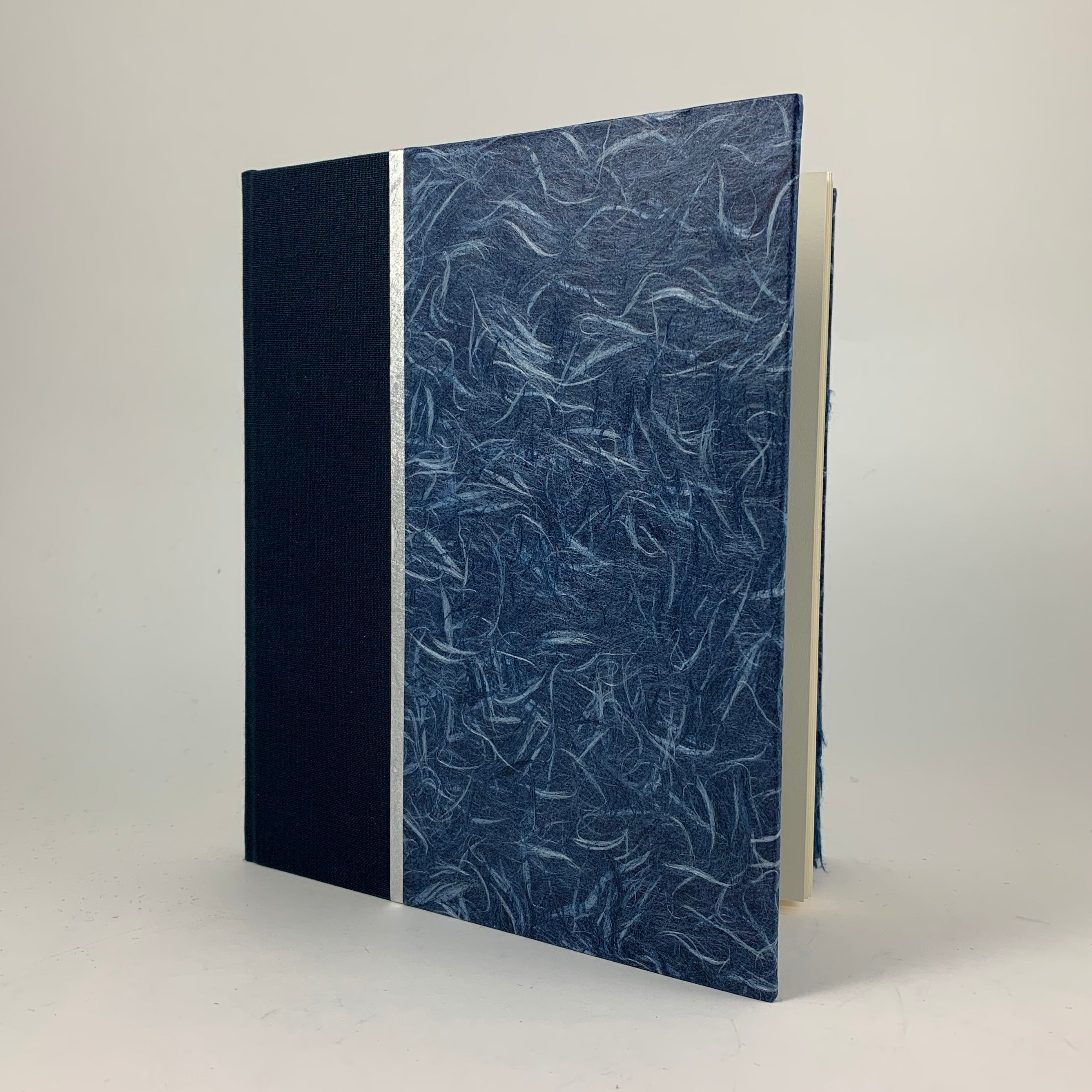 Journal/Sketchbook (Navy Bookcloth/Blue Obonai) 6.75" x 5.75"