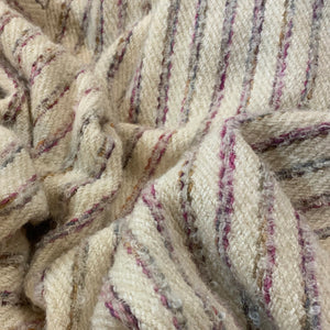 Lap Blanket (Natural White, Multi-coloured Accent Stripes)